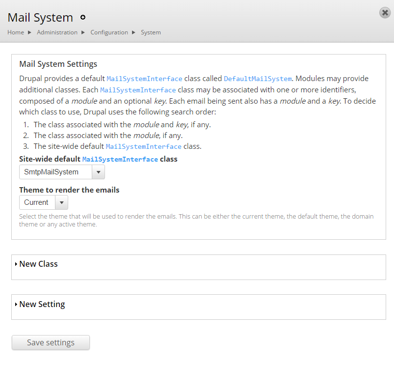 Drupal Mailsystem module