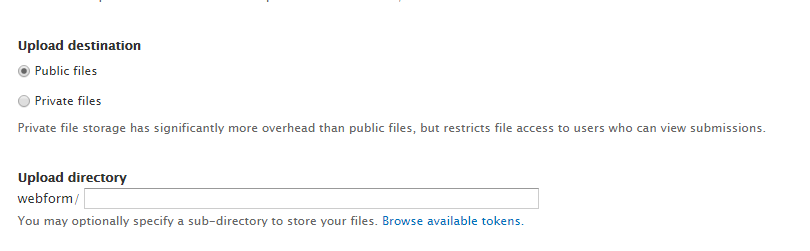 Webform Upload Directory